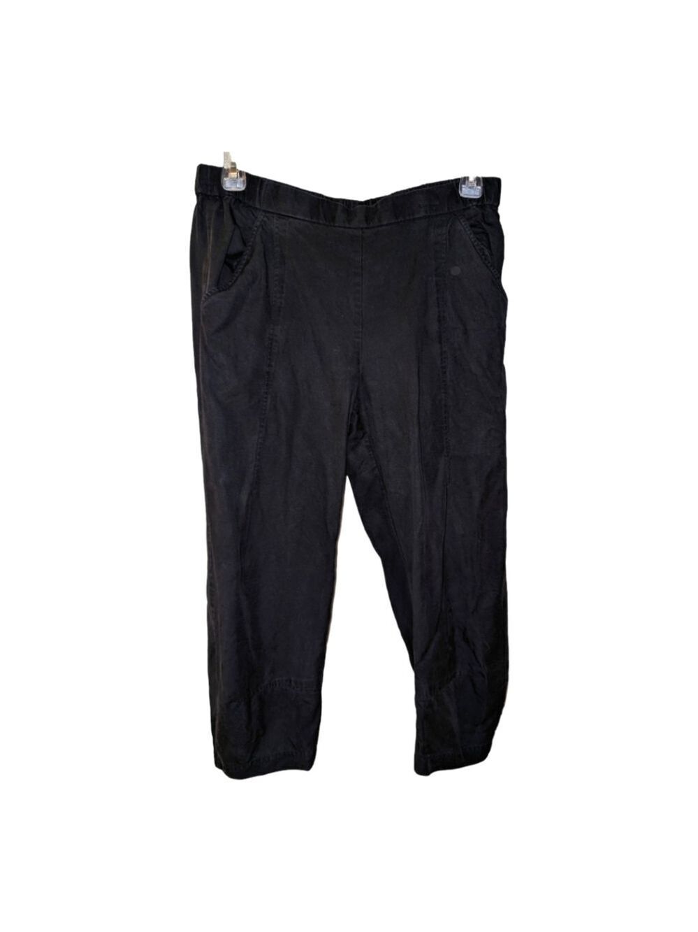 Eileen Fisher L Black Stretch Ankle Pants RN#78121 Size Medium